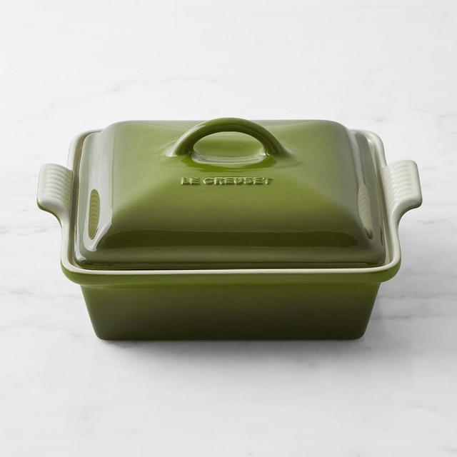 Le Creuset Stoneware Shallow Square Covered Baker, Olive