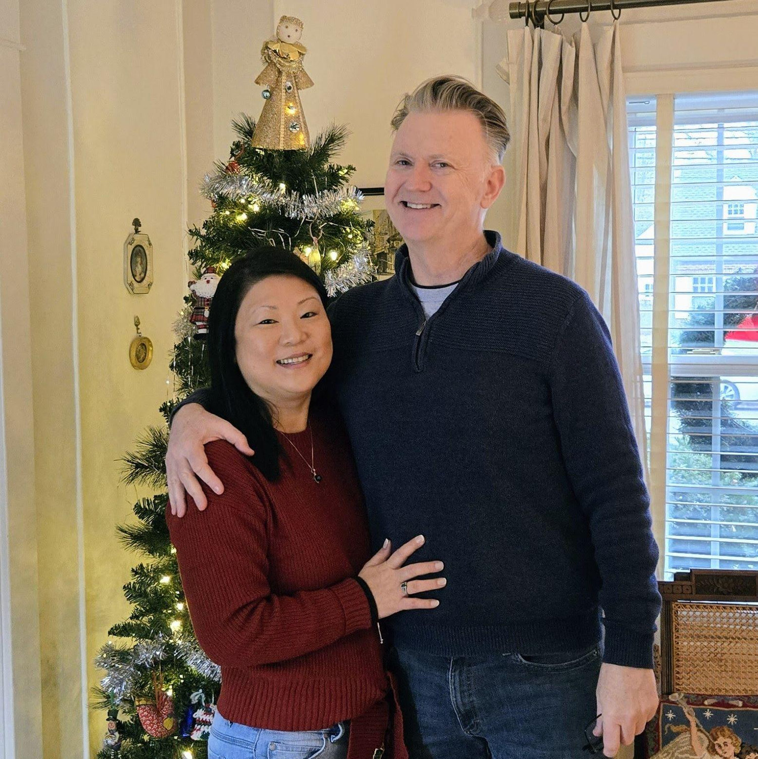 Christmas at his mother's with his family