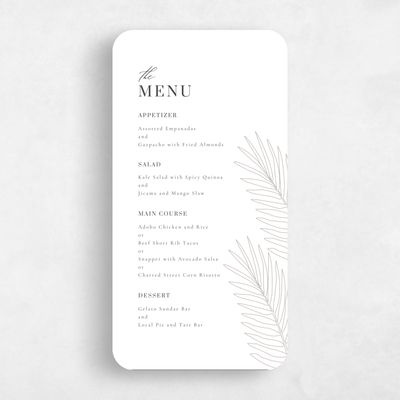 Beige Rounded Wedding Menu - Talana