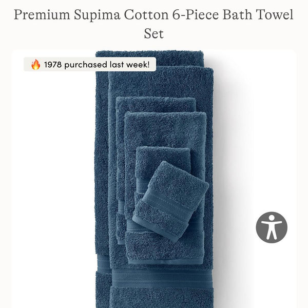 Premium Supima Cotton 6-Piece Bath Towel Set