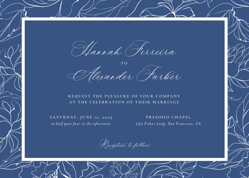 Bella Landscape | Dusty Cobalt | Zola Wedding Invitations