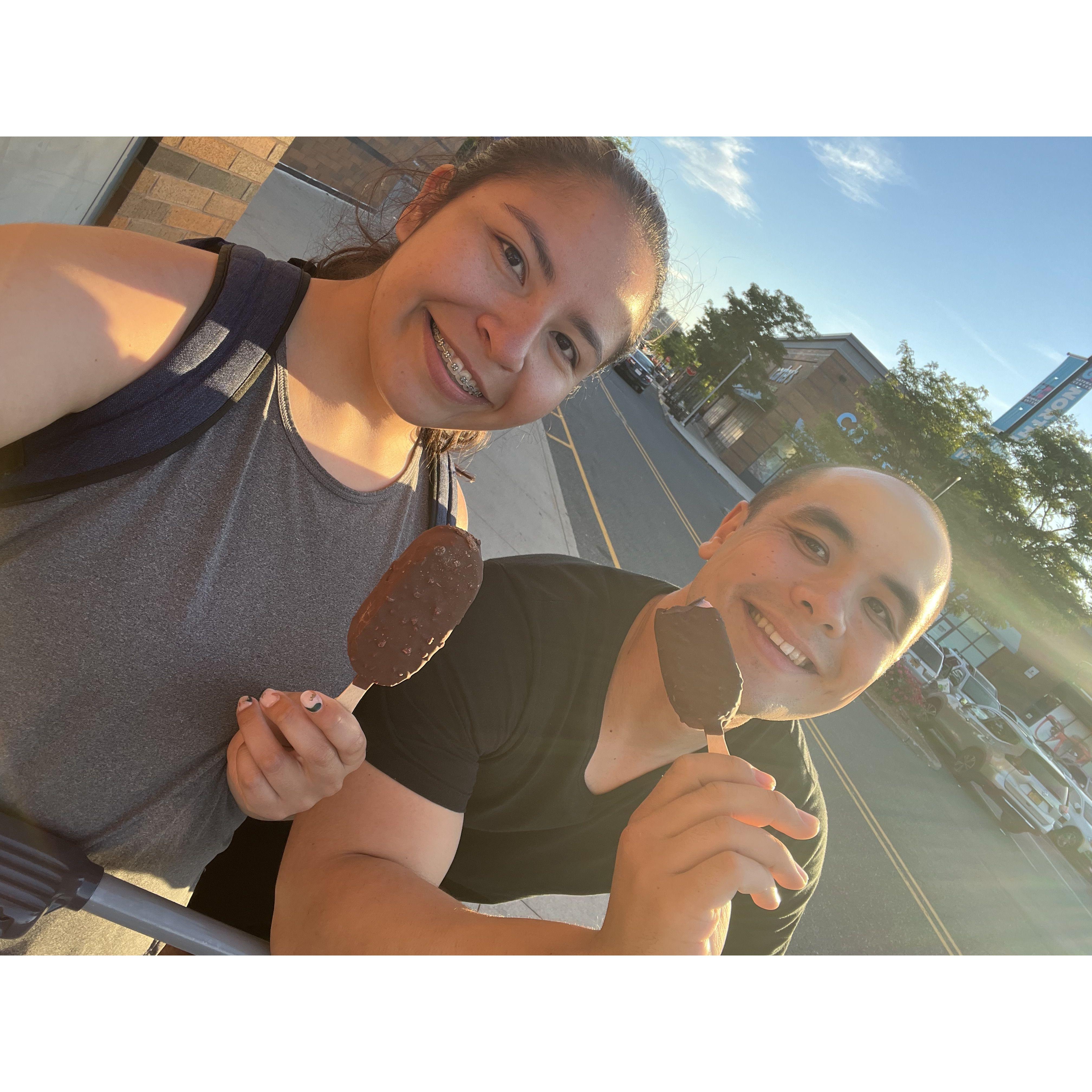 One of our favorite things to do is to go to the Grocery shopping, Sara didn't know she'll be engaged to David the next day!