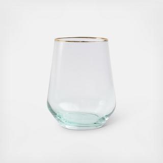 Rainbow Stemless Wine Glass, Set of 4