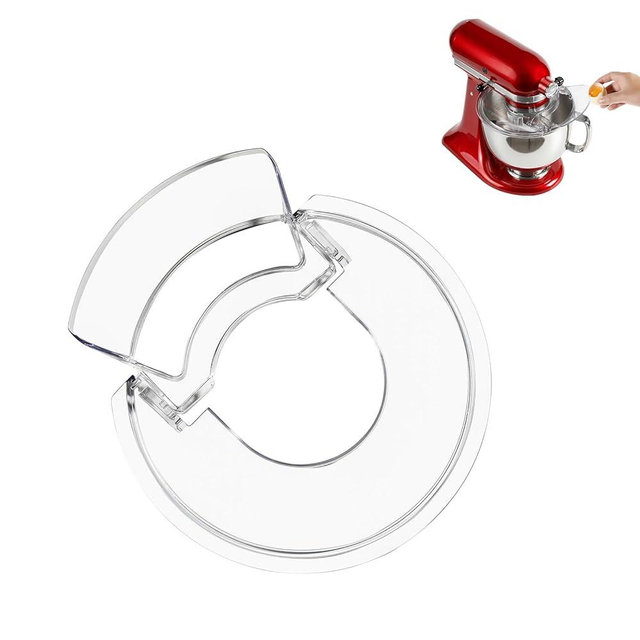 Pouring Shield for KitchenAid 4.5-5 Quart Tilt-Head Stand Mixer, Fits Stainless Steel Glass Ceramic Bowls, Splash Guard Mixer Bowl Cover with Removable Pour Spout, Clear Splatter Guard Mixer Accessory