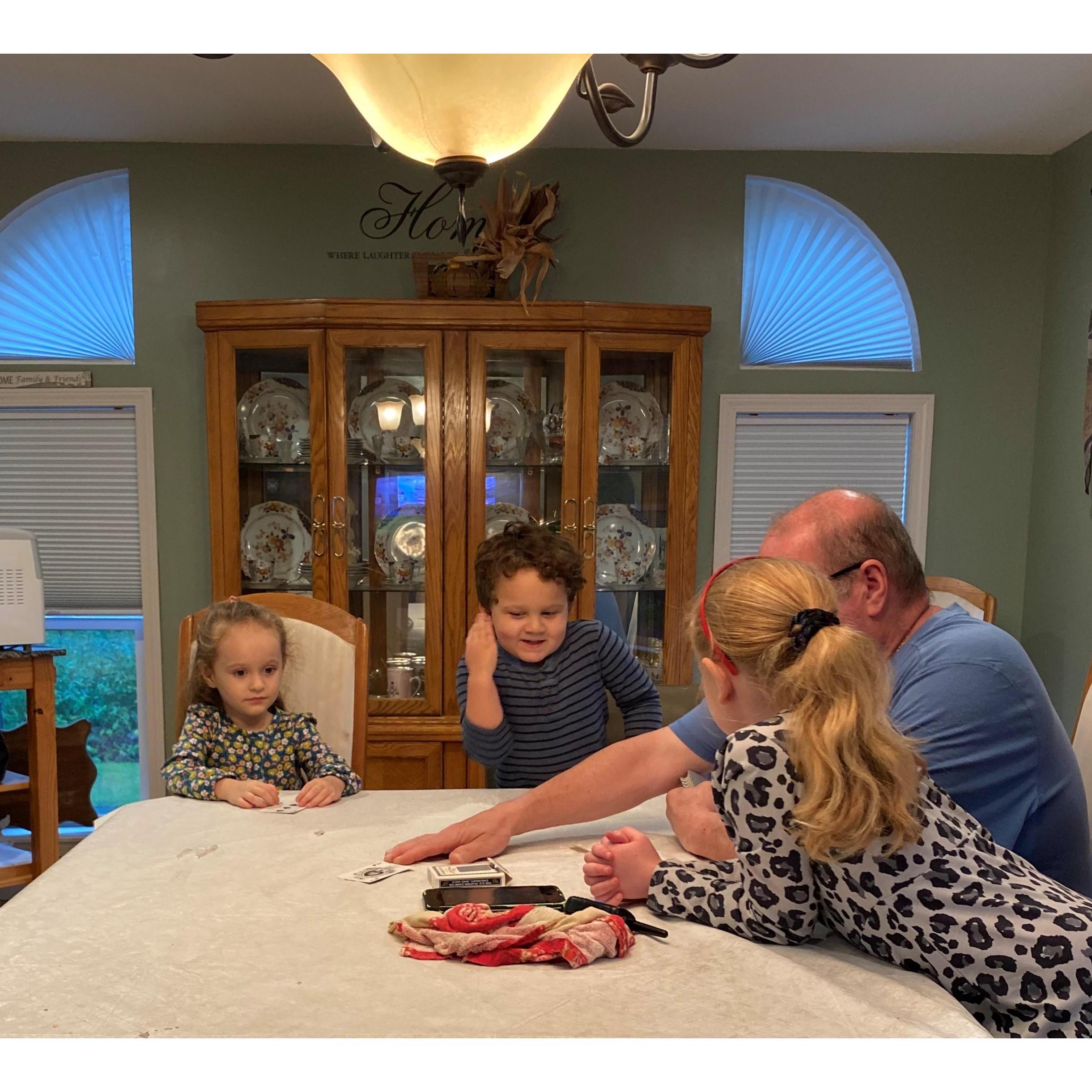 Playing cards with Uncle Keith
