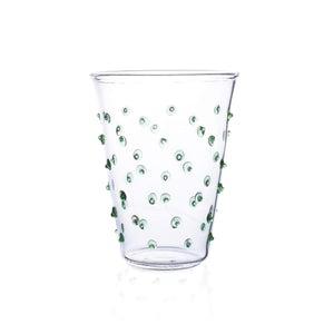 Green Pom Water Glass, Set of 4
