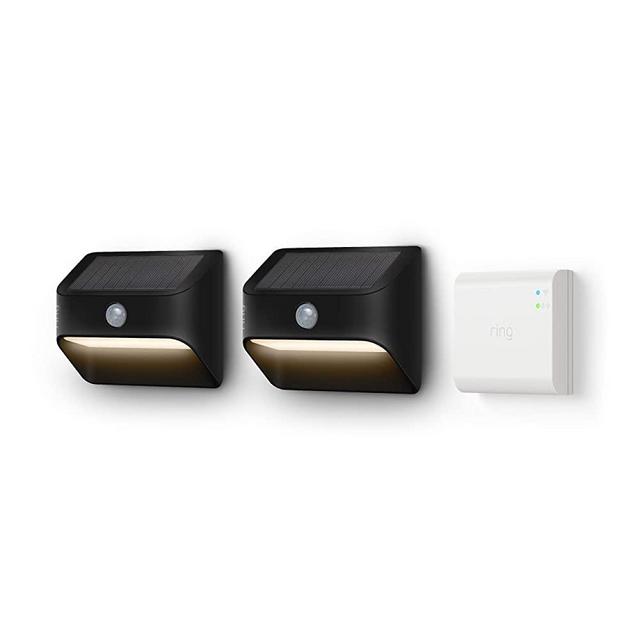Introducing Ring Solar Steplight, Outdoor Motion-Sensor Security Light, Black (Starter Kit: 2-pack)