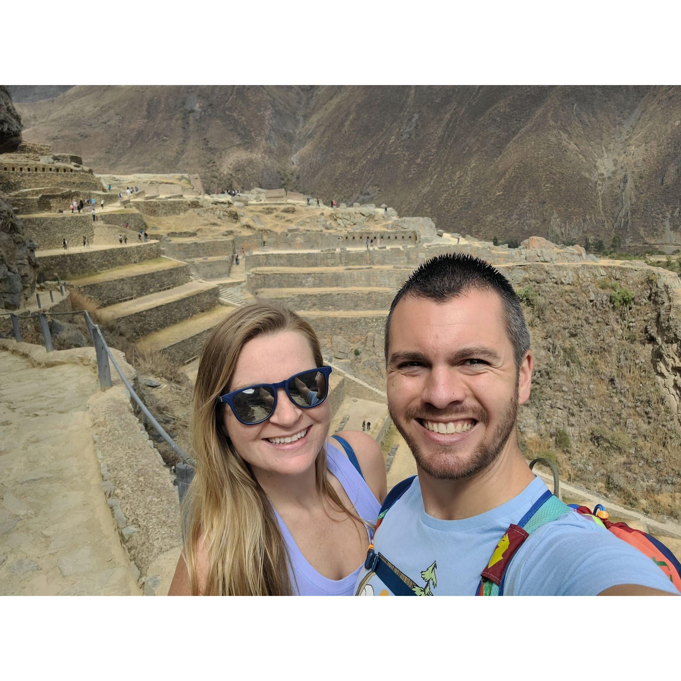 Inca Ruins in Ollantaytambo, Peru. July 2022