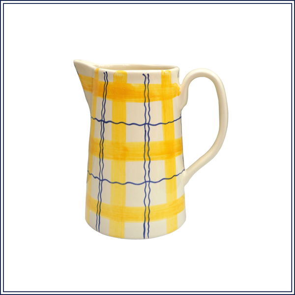 TARTAN SQUIGGLE JUG, YELLOW