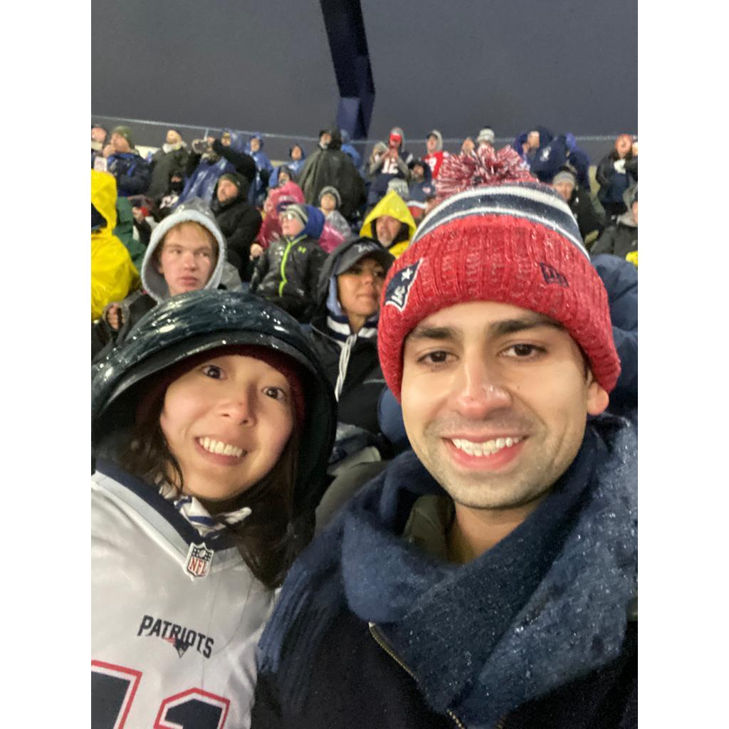 At a Patriots game - Boston, MA