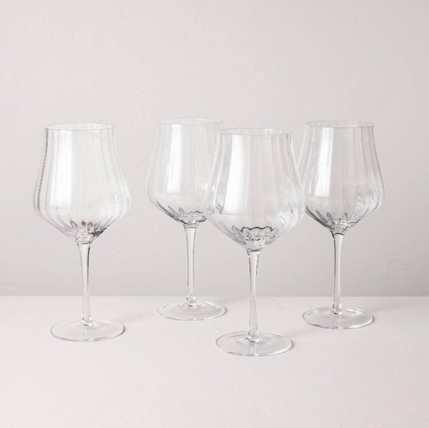 Set of 4 20oz Wine Glasses Clear - Hearth & Hand™ with Magnolia