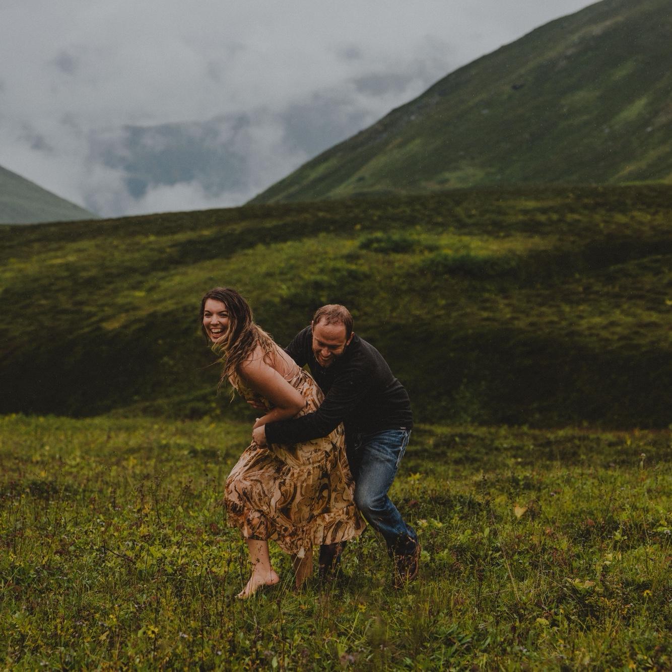 Our first couples photo shoot in Hatchers Pass - August 2024