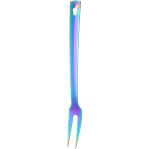 Large Meat Fork, BuyGo Stainless Steel Grill Cooking Fork Rainbow Serving Utensil for Buffet BBQ, Heat Resistance, 12.28 Inch