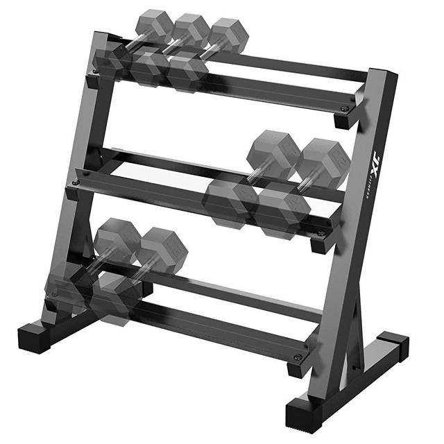 JX FITNESS Dumbbell Rack Stand Weight Rack for Dumbbells Home Gym Storage 3 Tier Holder 1000Lbs(RACK ONLY)