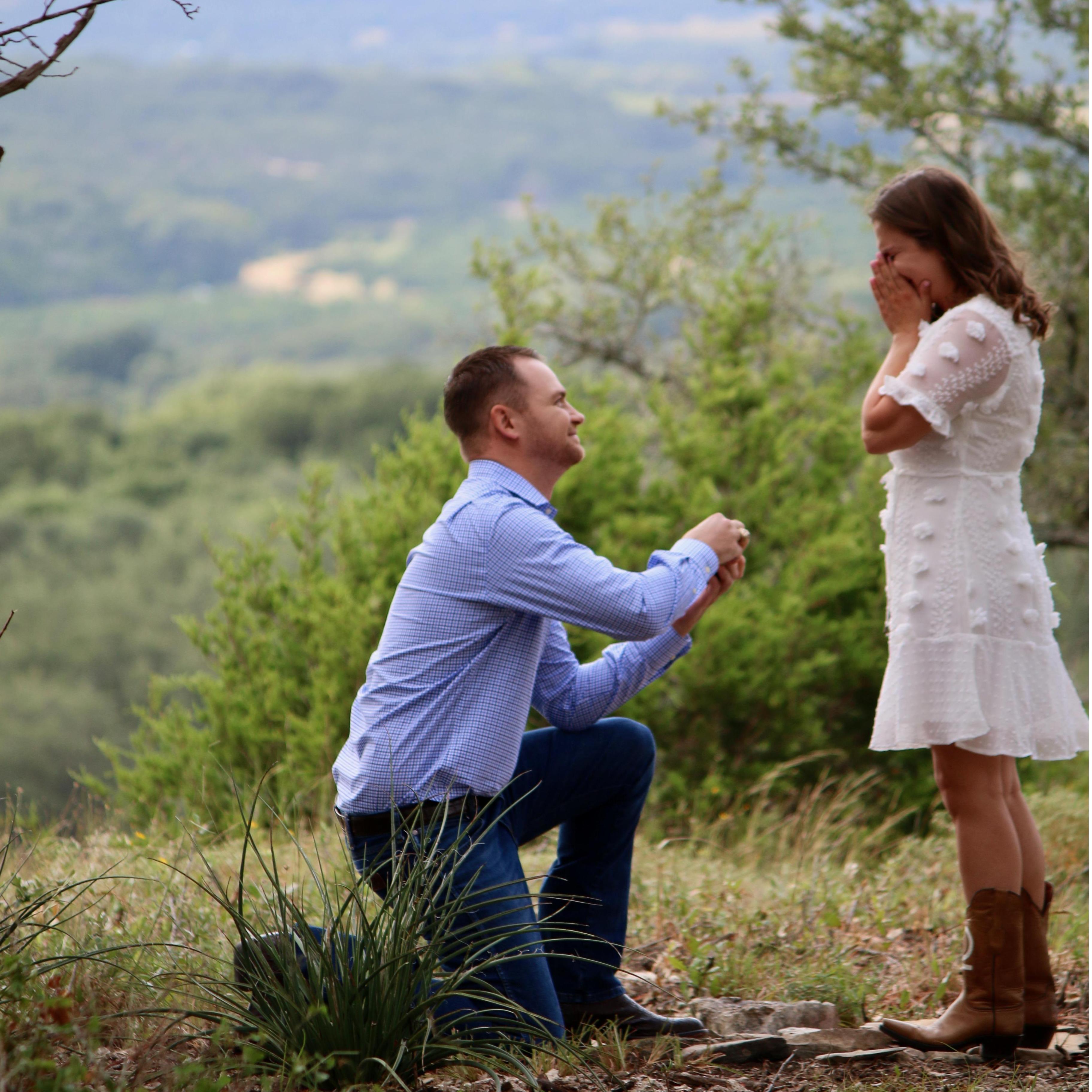Nick proposed to me at my family's Ranch, the Circle Bar, on top of Heaven Hill on July 25th, 2020.