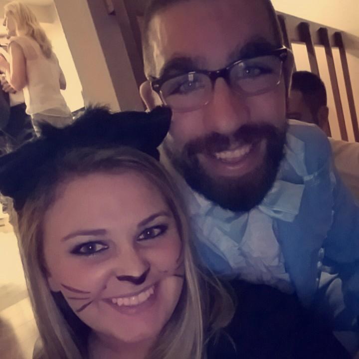 Our first picture together at the Halloween Party!