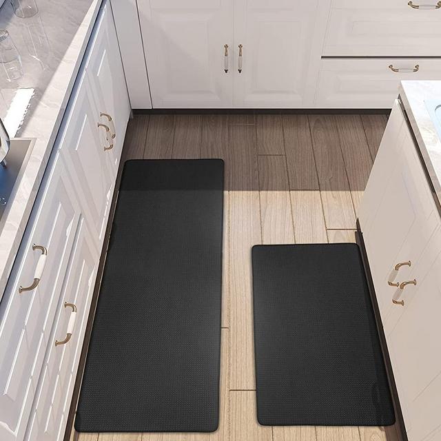 PURRUGS Kitchen Mat Set of 2, 2/5 Inch Thick Cushioned Anti Fatigue Kitchen Rug, Non-Slip Standing Foam Mat for Kitchen, Floor, Desk Office, Sink and Laundry