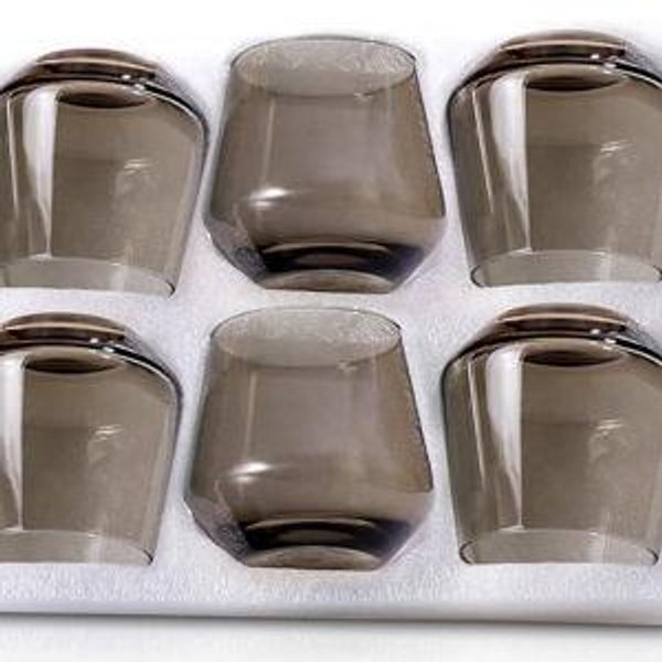 Stemless Wine Glasses Set 6【Smokey Sand Wine Glasses Stemless】 Gray Short Tumbler【14oz】 Gray Glassware for Wine or Soft Drinks,Unique Wine Gifts for Valentines Day