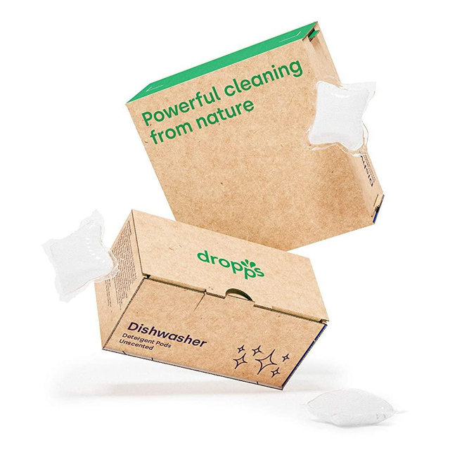 Dropps Dishwasher Detergent Pods: Unscented 120 Count Powers Away Baked On Food No Pre-Wash Powered by Natural Mineral-Based Ingredients Low Waste Packaging