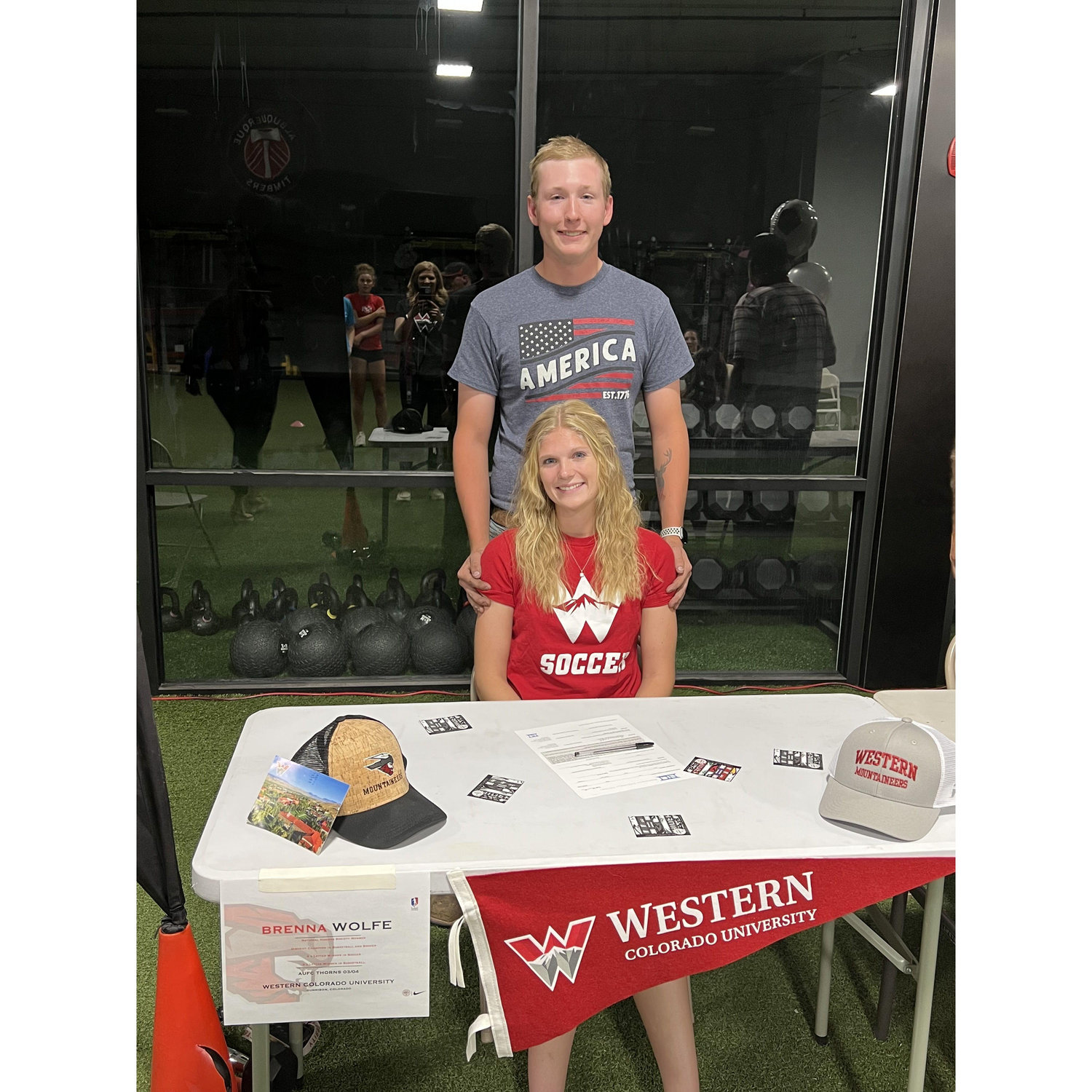 Brenna signed to play soccer in Colorado and Justin was there cheering her on!