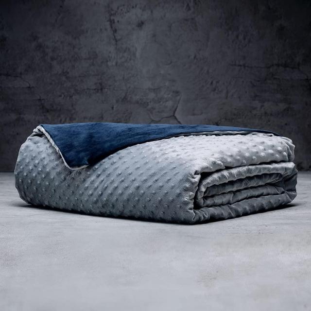 LUXOME Premium Weighted Blanket for Adults | Includes Removable Minky Cover | 18 lbs | Queen Size | 60"x80" | Warm & Cozy