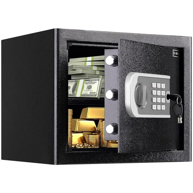Home Safe Fireproof Waterproof,Fireproof Safe with Digital Keypad,Security Small Safe Box for Documents Money Gun and Other Personal Items(1.2 Cuft Black)