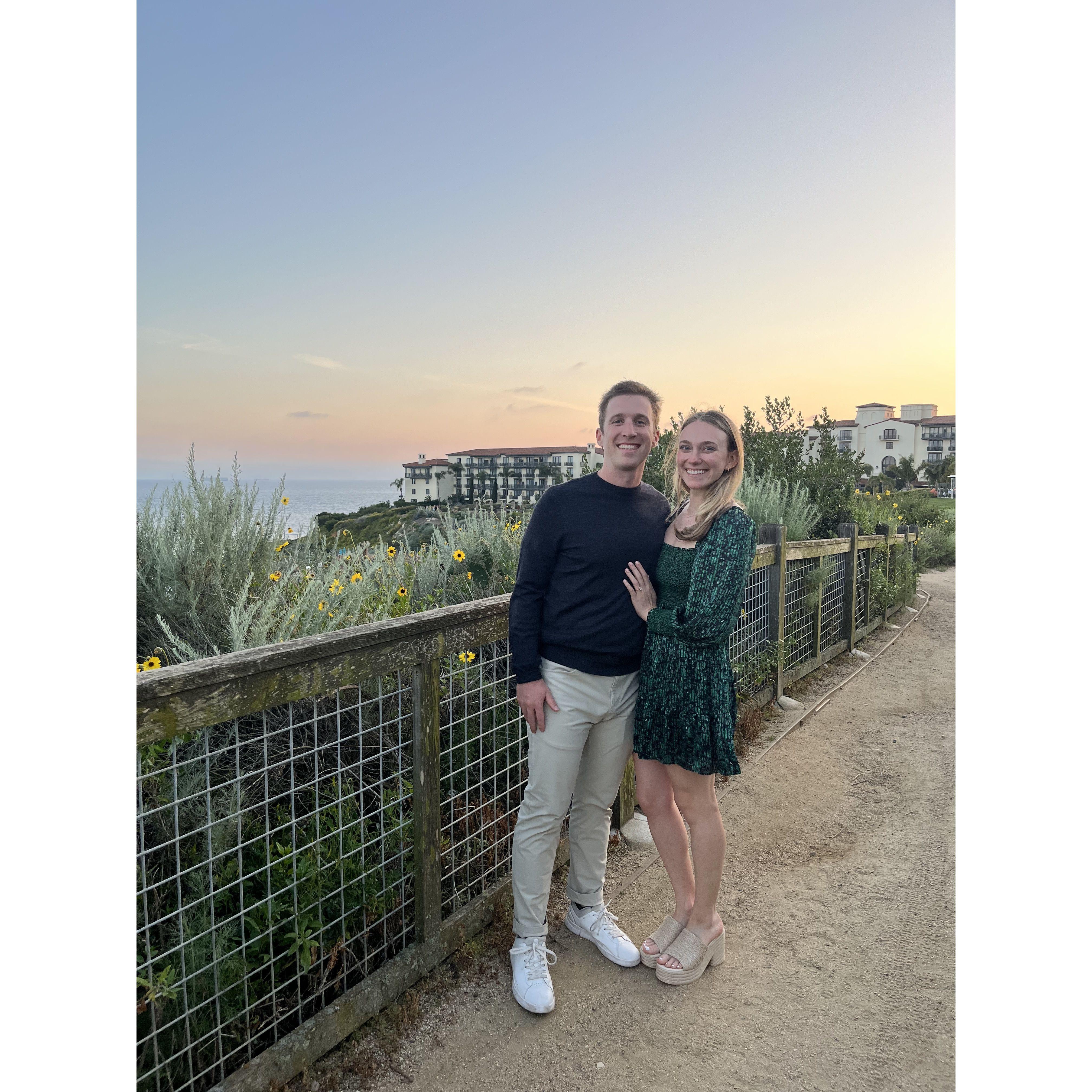 The day that we got engaged in Rancho Palos Verdes, CA!
