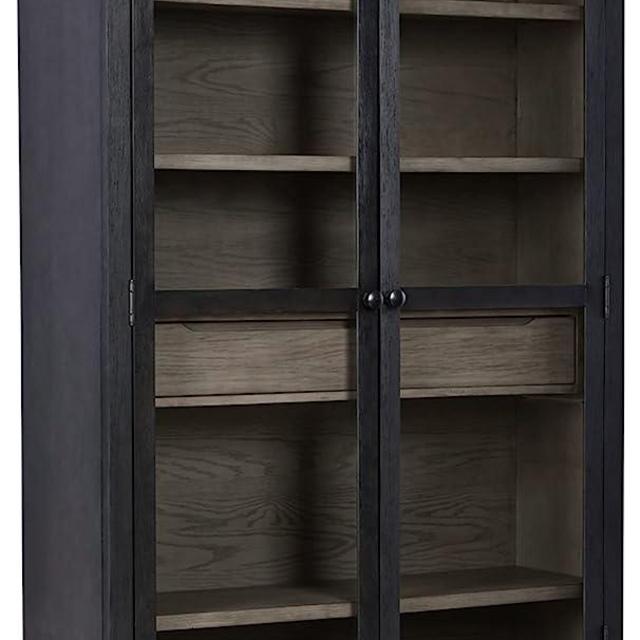 Signature Design by Ashley Lenston Accent Cabinet, 47"W x 16"D x 76"H, Black & Gray