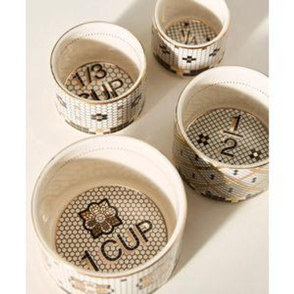 The Bistro Tile Stoneware Measuring Cups, Set of 4