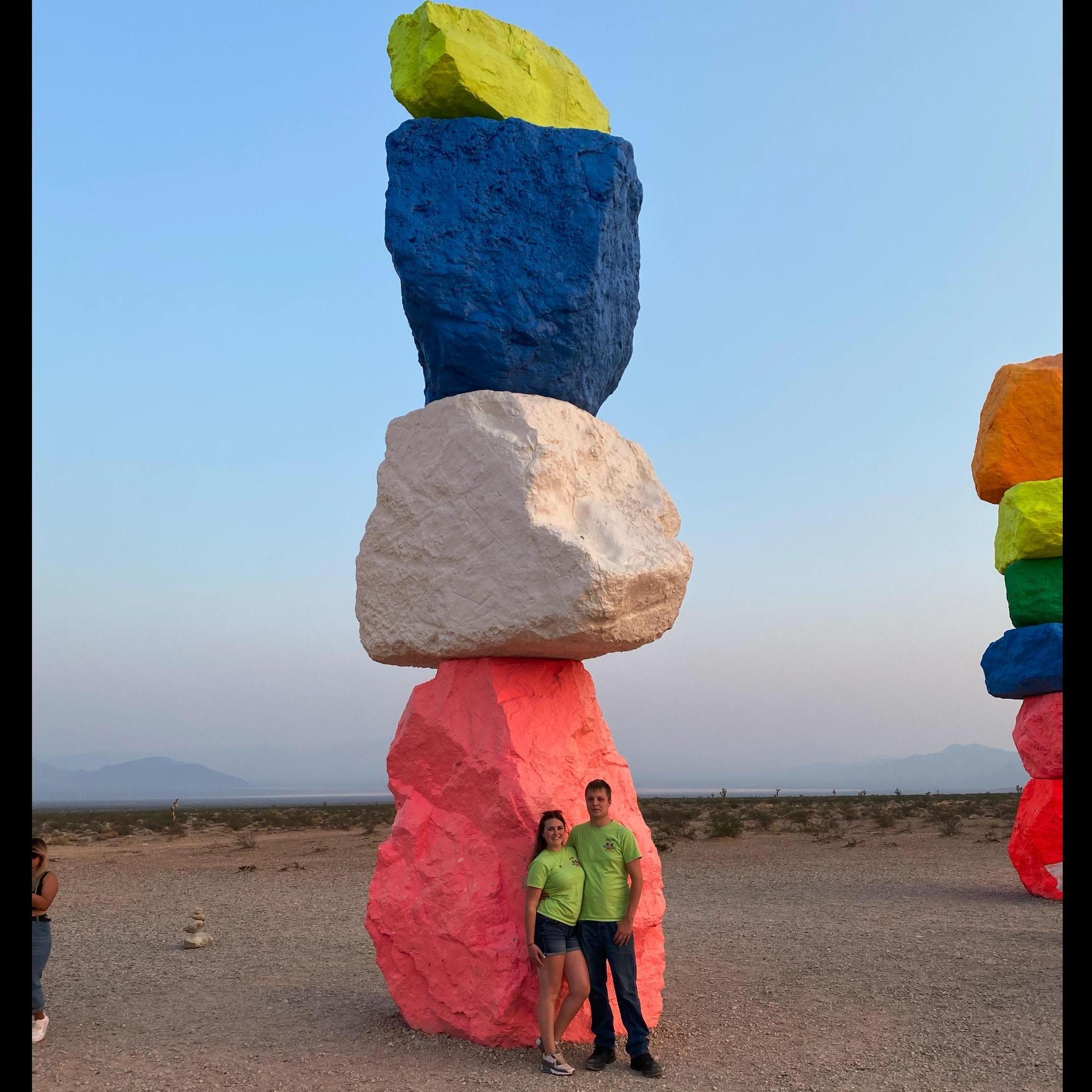 While driving around Nevada - they saw signs for a monument in the middle of nowhere so they followed!