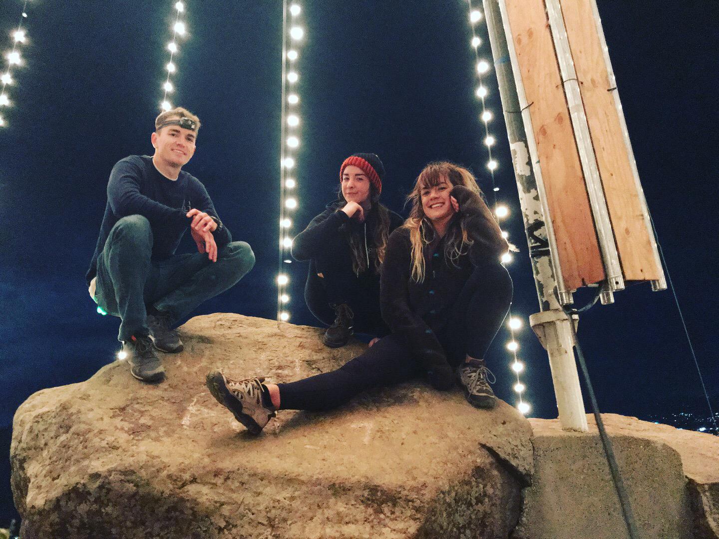 The top of SLO Mountain: Our first photo ever taken together + Marisa.