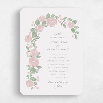 Pink Rounded Wedding Invitation - Giselda Arch