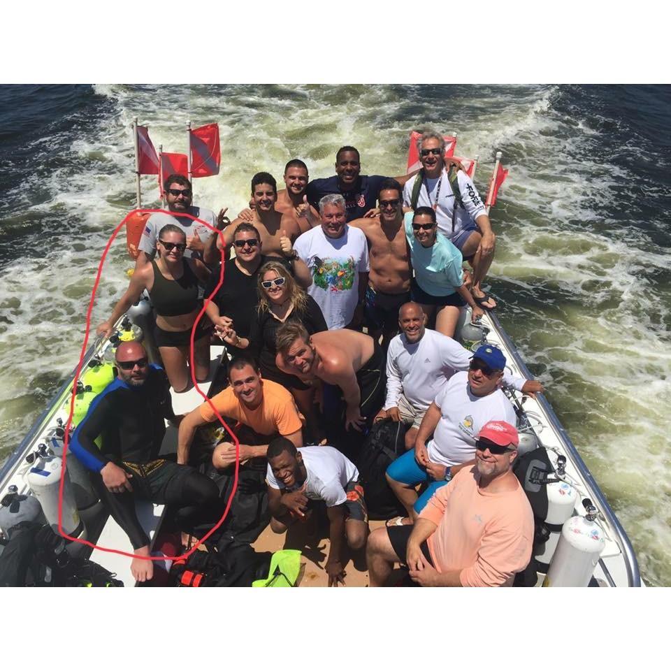 We got our Scuba Diving Certification together in June of 2017... here we are on the boat during our final diving session and our first ocean drift dive at Boynton Beach FL!!