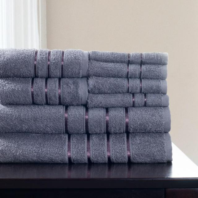 8pc Plush Cotton Bath Towels Sets Silver - Yorkshire Home