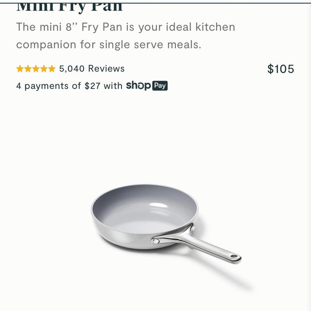 Mini Fry Pan - GRAY with glass lid