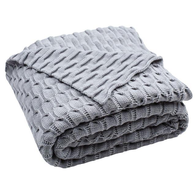 Safavieh Noela Knit Throw Blanket in Light Grey