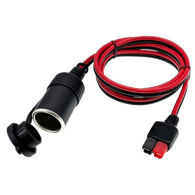 12AWG Anderson to Cigarette Lighter Socket，45A Solar Connector to12V Female Cigarette Lighter for Portable Solar Panel Tire Inflator（1M/3.28FT