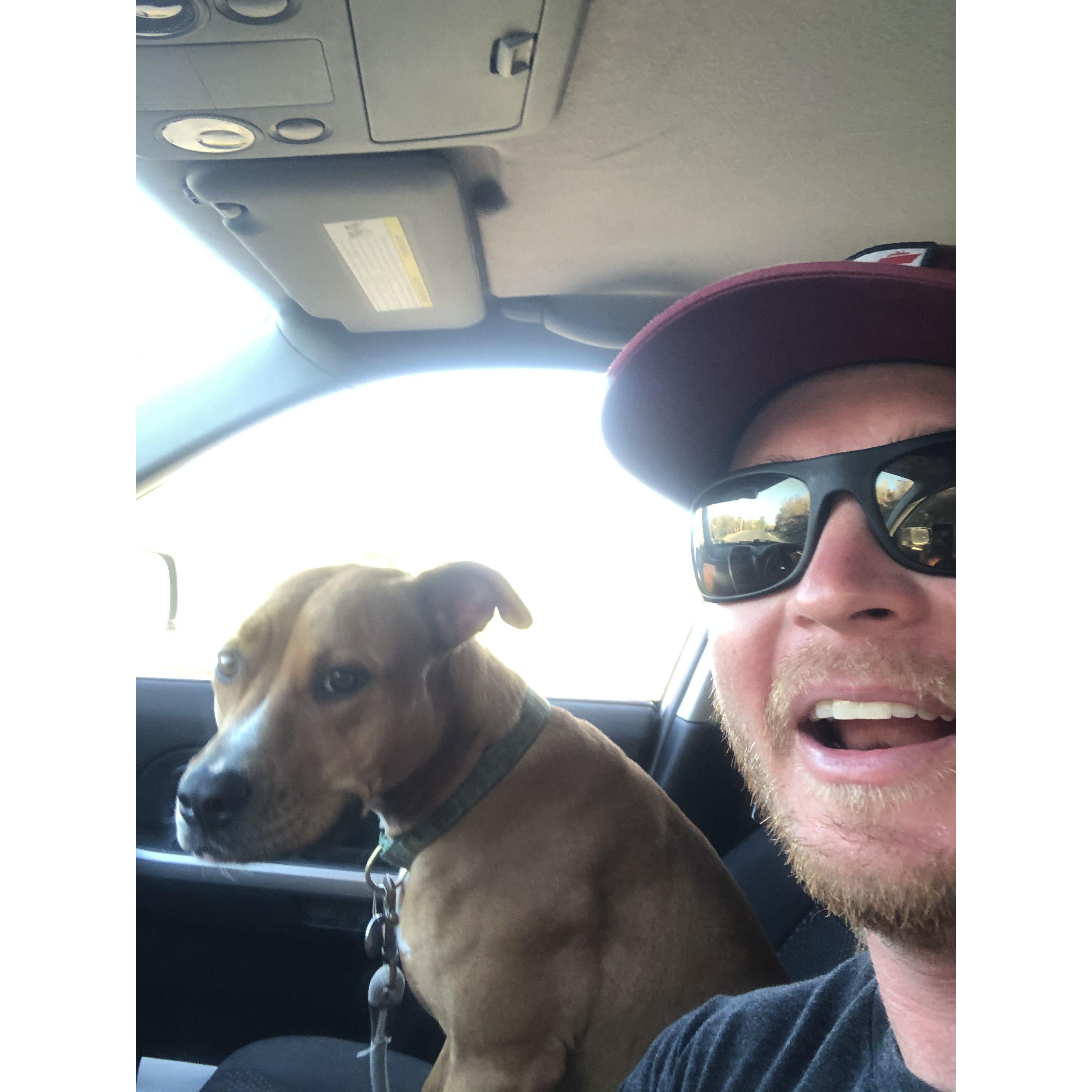 Dad picking me up from daycare for the first time