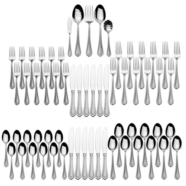 Regent Bead 65 Piece 18/10 Stainless Steel Flatware Set, Service for 12