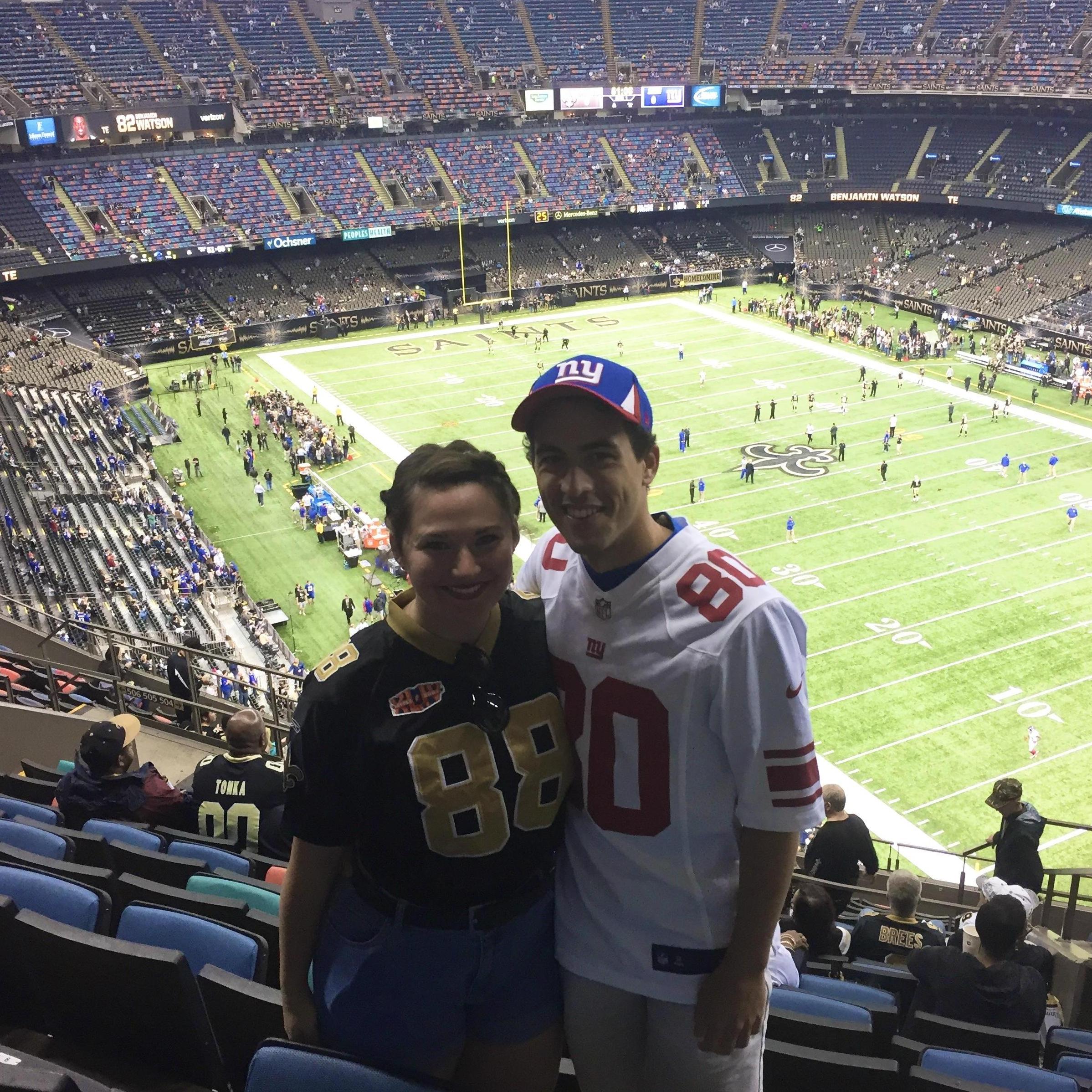 Saints VS New York Giants.
2015.
Saints won.