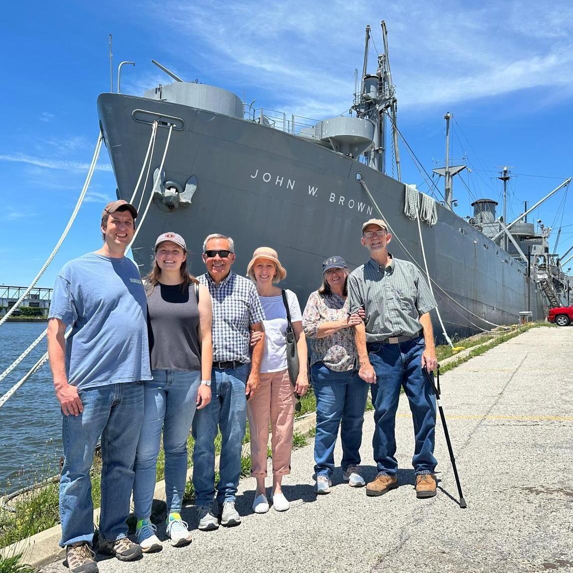 Andrew and Anne with their parents visiting the John W. Brown. Fun Fact: Everyone but Anne know's Andrew is going to propose.