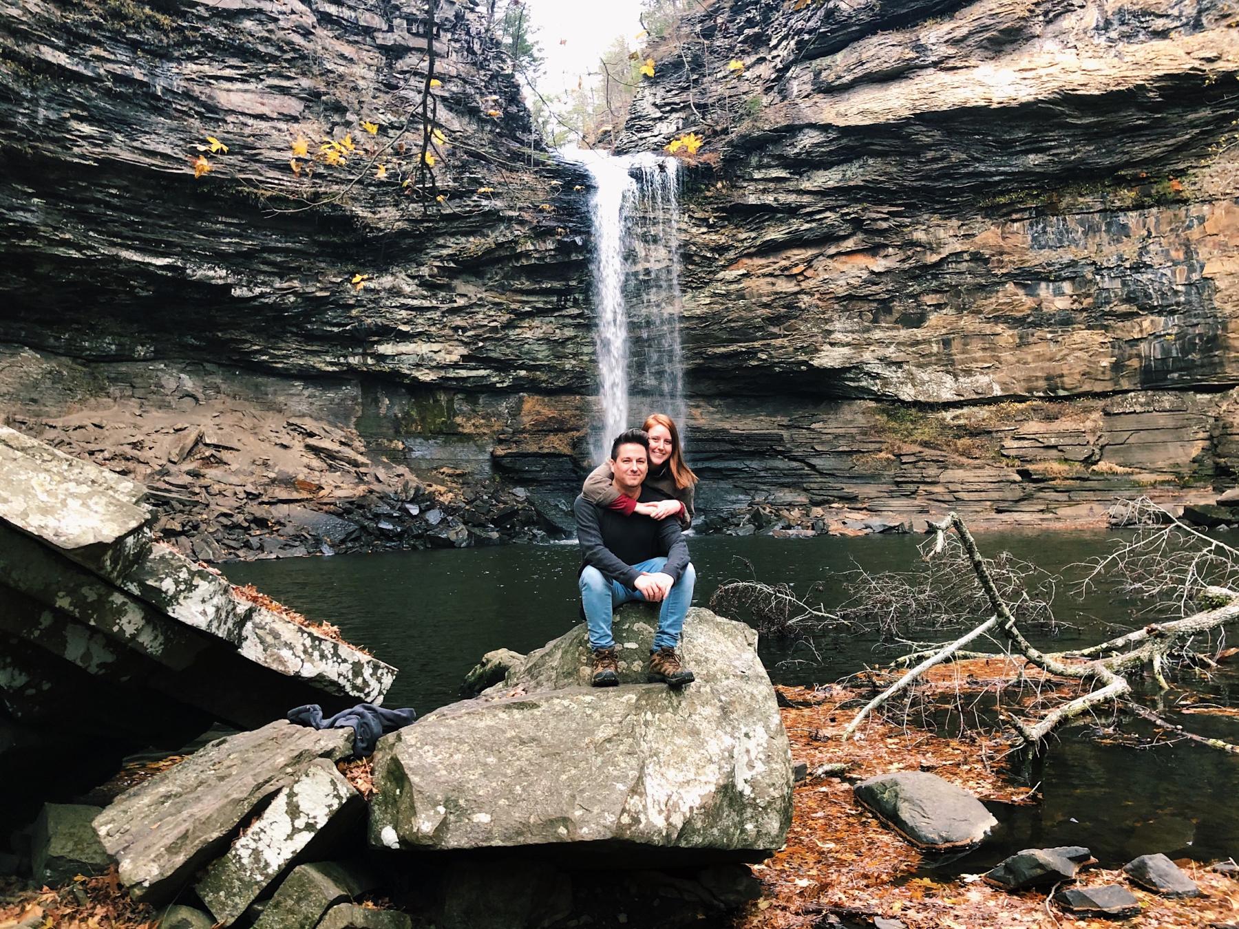One of our first photos together, under the Cedar Falls on Petit Jean Mountain. This is Taylor’s favorite photo of us:)