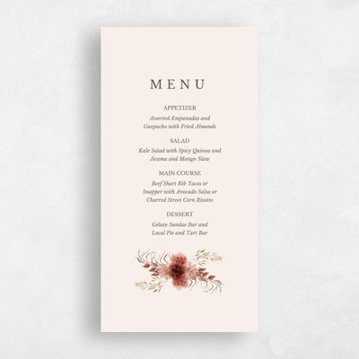 Beige Greenery Wedding Menu - Monahan