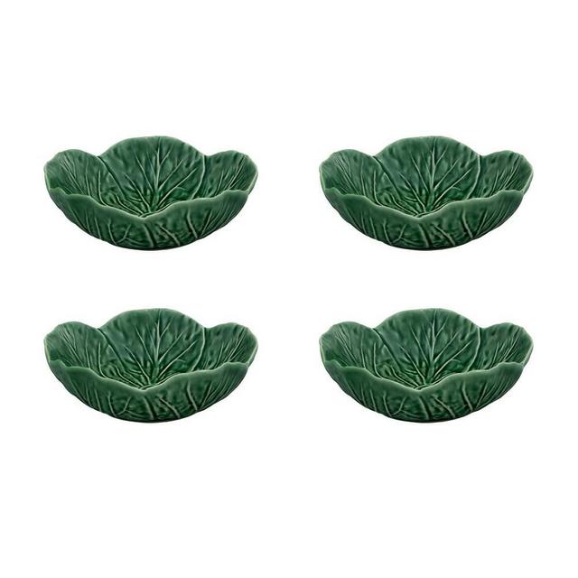 Bordallo Pinheiro Cabbage Cereal Bowls, 13 oz, Set of 4, Green