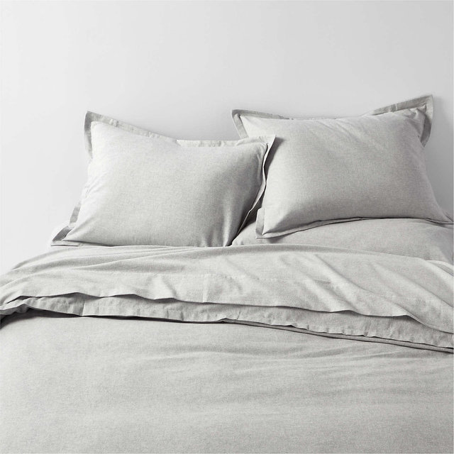 Cozysoft Organic Flannel Grey Full/Queen Duvet Cover