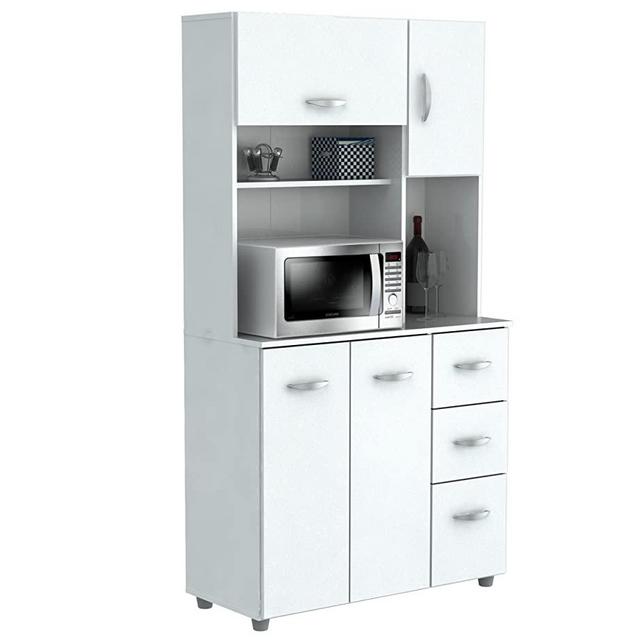 Inval America 4 Door Microwave Storage Cabinet, Laricina White