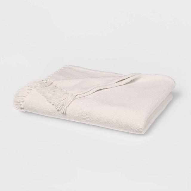 Woven Textural Stripe Oversized Throw Blanket Ivory - Threshold™