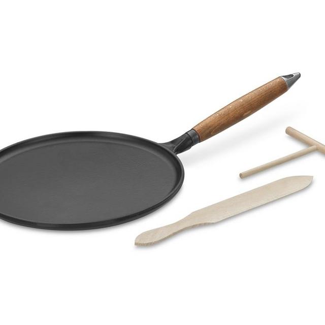 Staub Cast-Iron Crêpe Pan with Spreader & Spatula, 11", Black