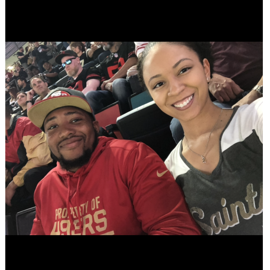 2019: Cheering for our favorite teams. San Francisco 49ers vs. N.O. Saints.