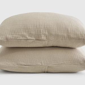 Organic Cotton Gauze Sham Set - Dune, King